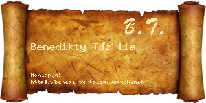 Benedikty Tália névjegykártya